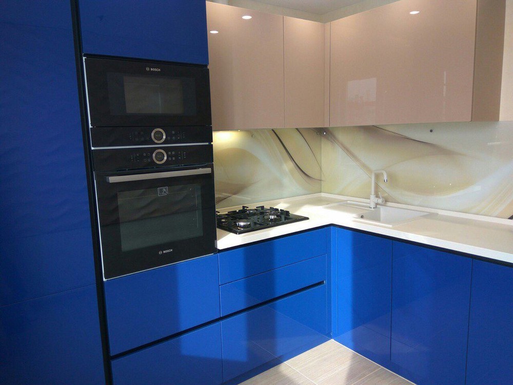 Акриловые кухни-Кухня МДФ в эмали «Модель 164»-фото1