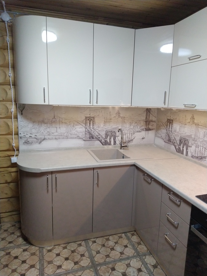 Белый кухонный гарнитур-Кухня МДФ в ПВХ «Модель 38»-фото3