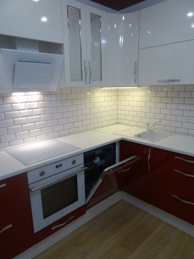 Белый кухонный гарнитур-Кухня из пластика «Модель 365»-фото4