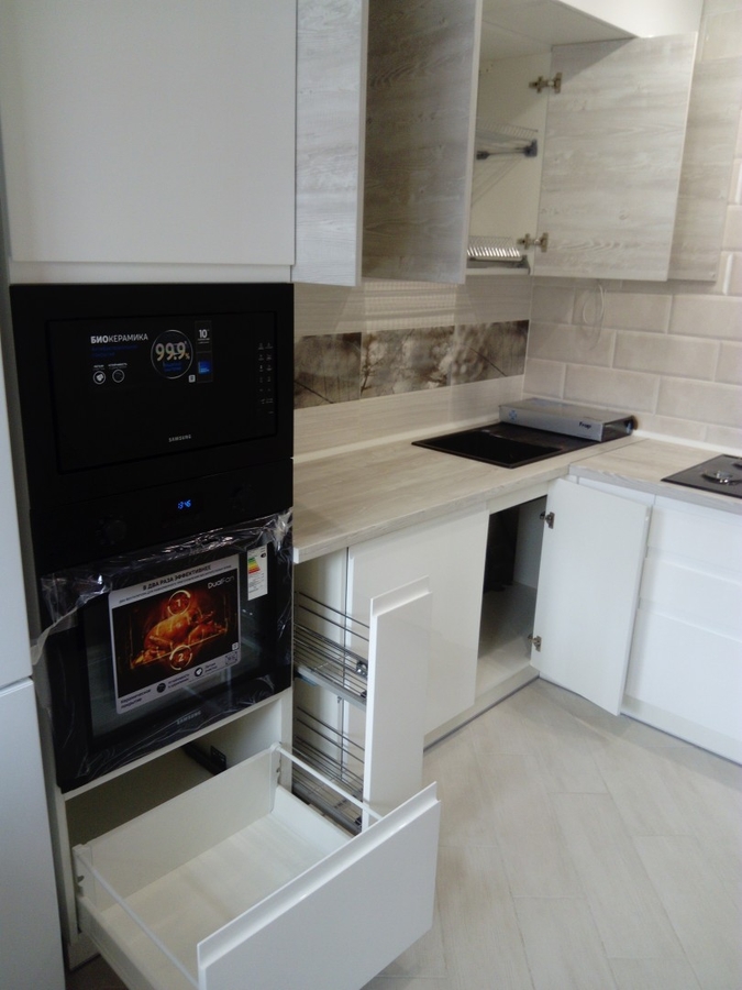 Белый кухонный гарнитур-Кухня МДФ в эмали «Модель 429»-фото7