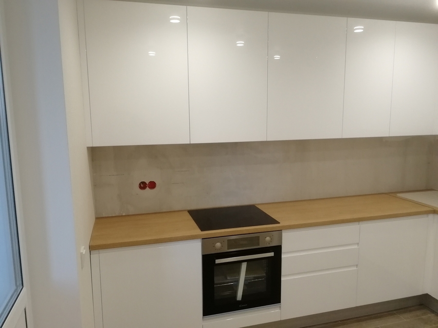 Белый кухонный гарнитур-Кухня МДФ в эмали «Модель 433»-фото3