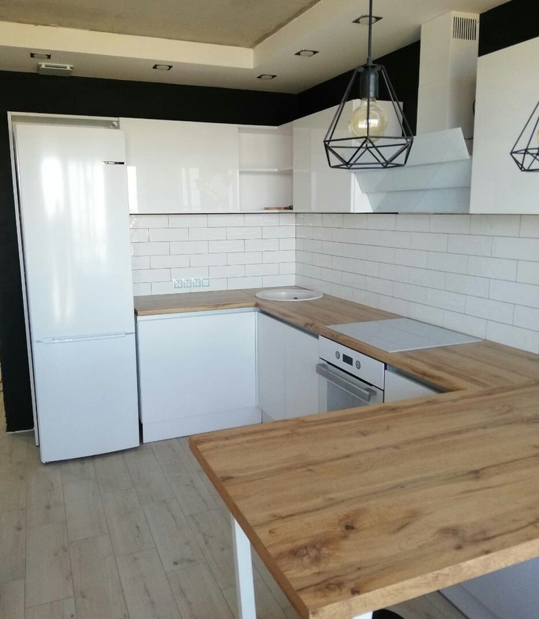 Белый кухонный гарнитур-Кухня МДФ в эмали «Модель 380»-фото2