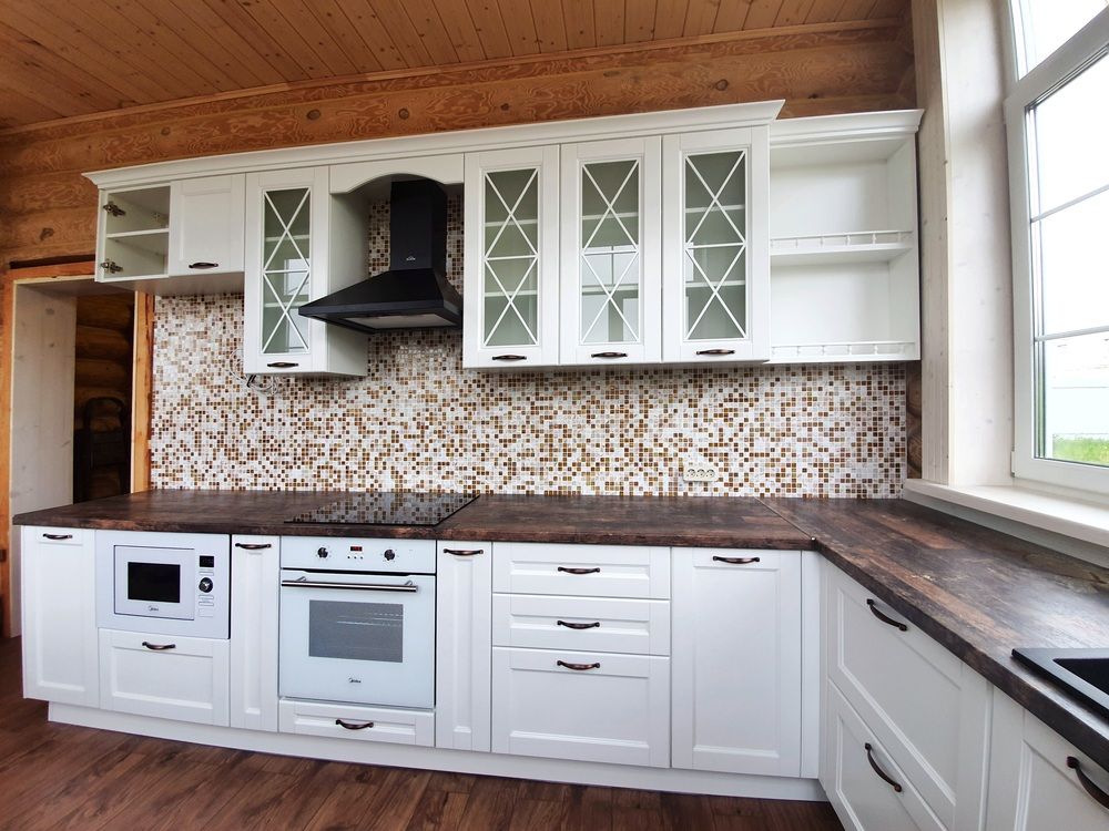 Белый кухонный гарнитур-Кухня МДФ в эмали «Модель 525»-фото3