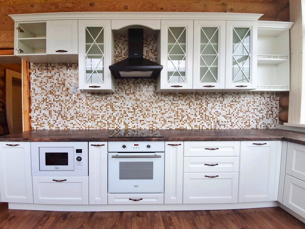 Белый кухонный гарнитур-Кухня МДФ в эмали «Модель 525»-фото2