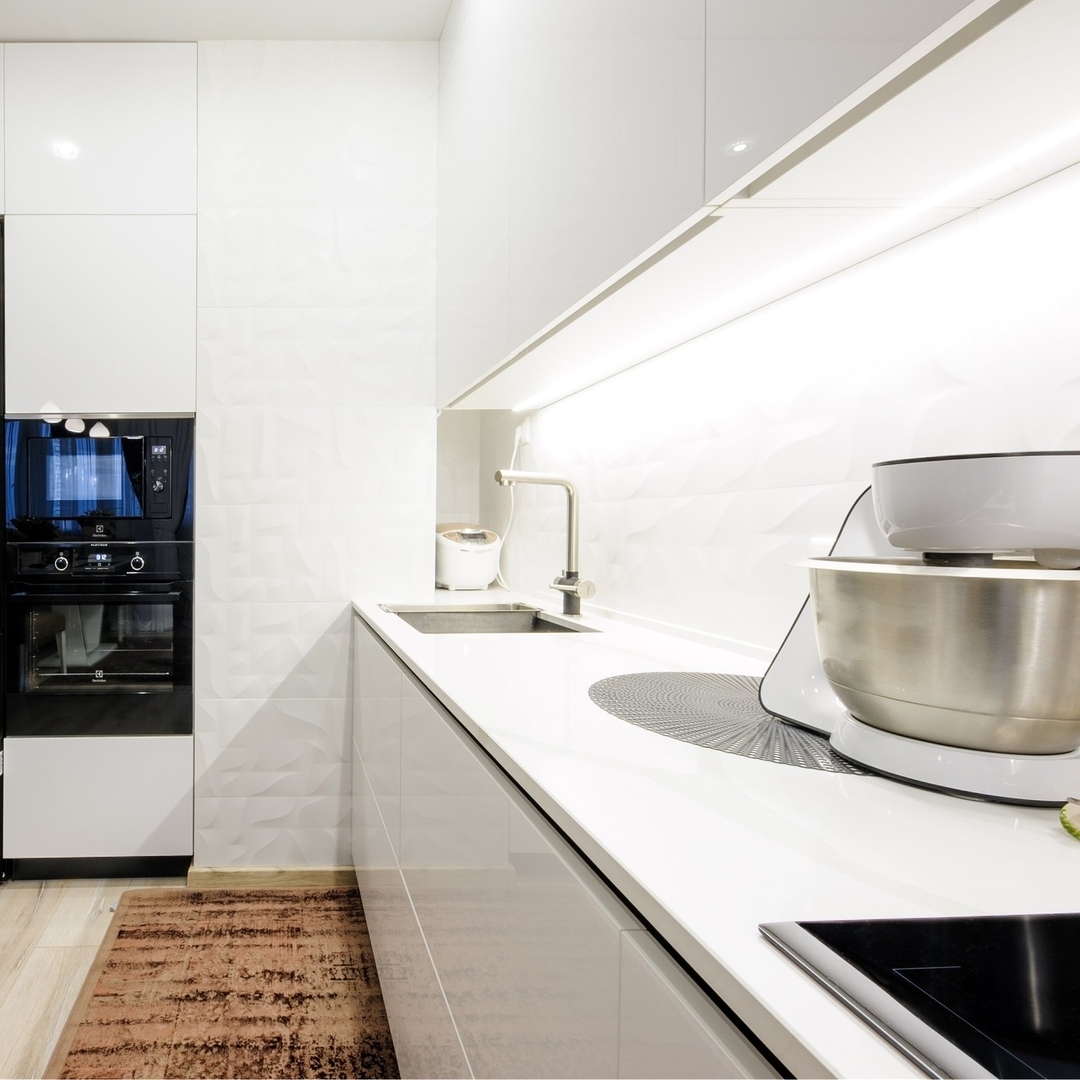 Белый кухонный гарнитур-Кухня МДФ в эмали «Модель 606»-фото2