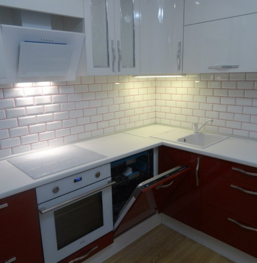 Белый кухонный гарнитур-Кухня из пластика «Модель 365»-фото8