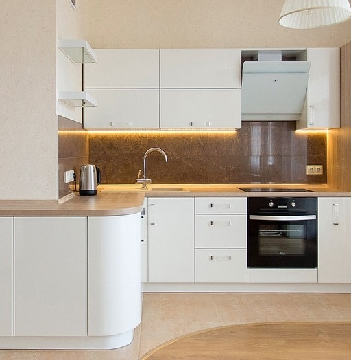 Белый кухонный гарнитур-Кухня МДФ в эмали «Модель 619»-фото8